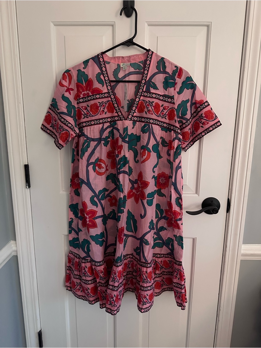 NWT J. Crew V-neck tunic dress in floral block print - Picture 2 of 8
